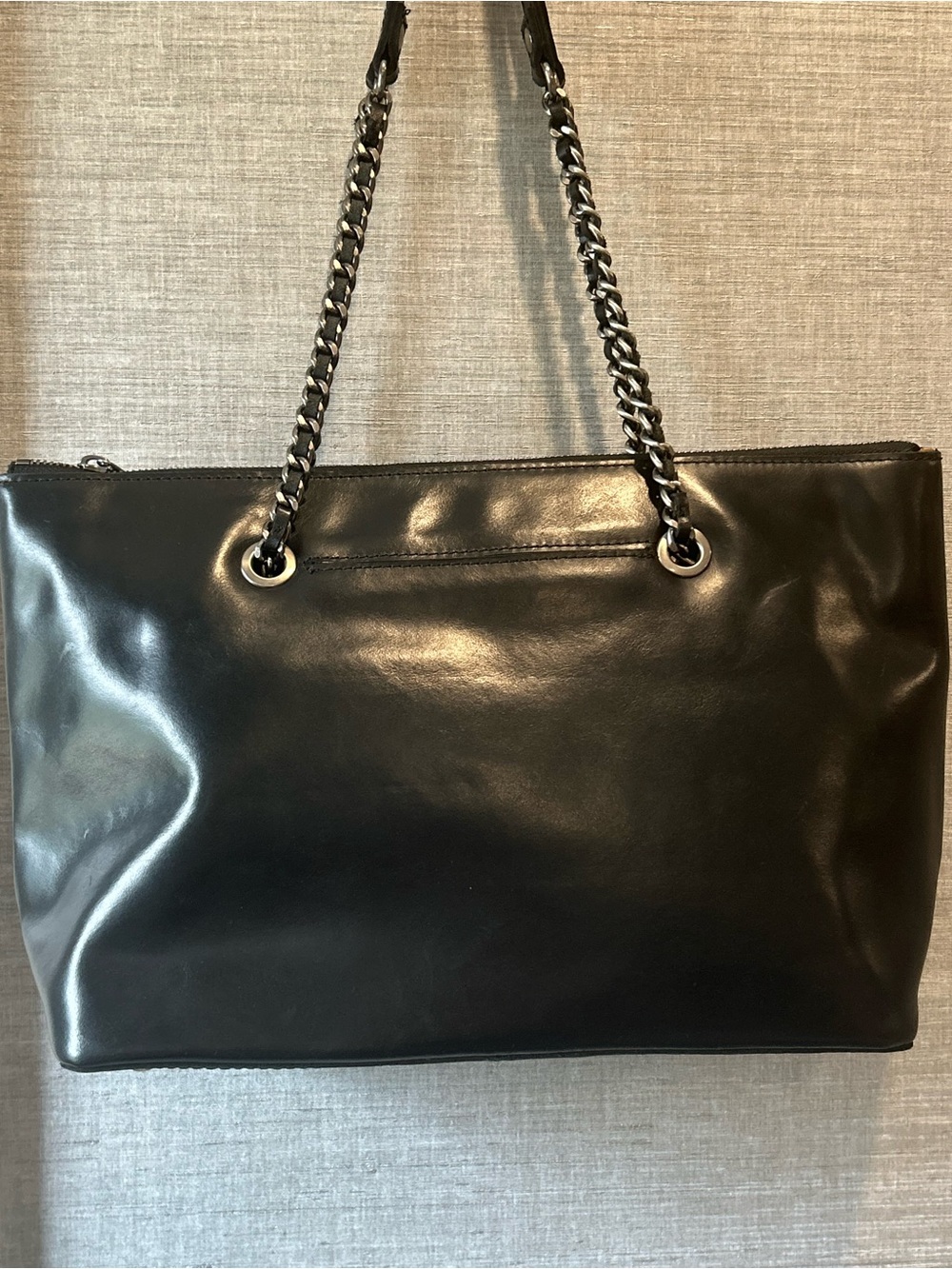 Patricia Nash Black Leather Chain-Handle Tote - Picture 6 of 10